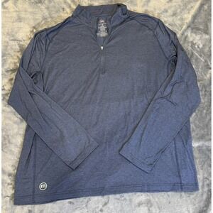 Travis Mathew Navy Quarter-Zip Long Sleeve Performance Shirt